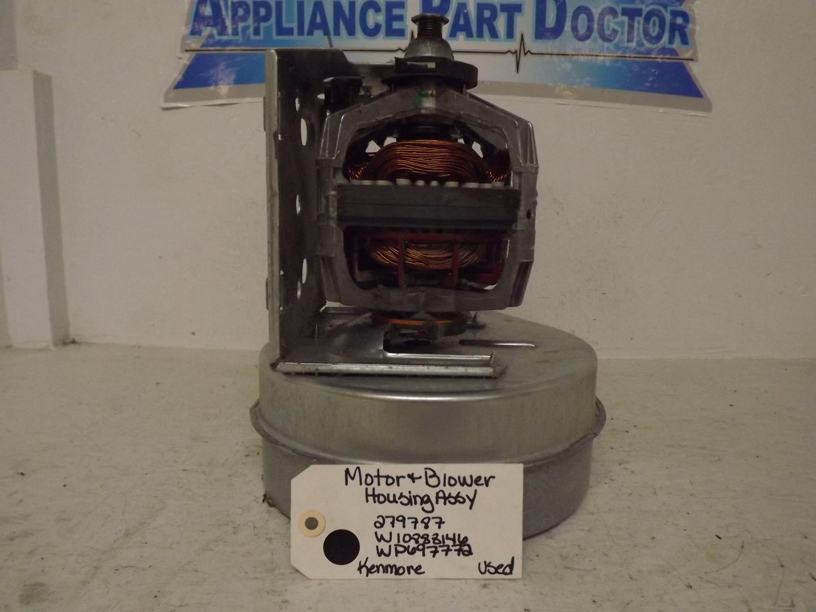 Kenmore Washer 279787 W10888146 WP697772 Motor & Blower Housing Assy Used Kenmore Washer 279787 W10888146 WP697772 Motor & Blower Housing Assy Used